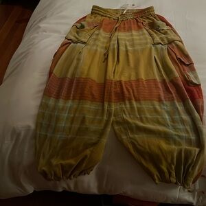 Free People wide colorful cargo pants